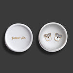 Schnauzer - Gray and White Earrings