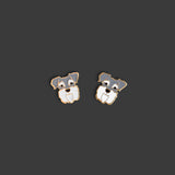 Schnauzer - Gray and White Earrings