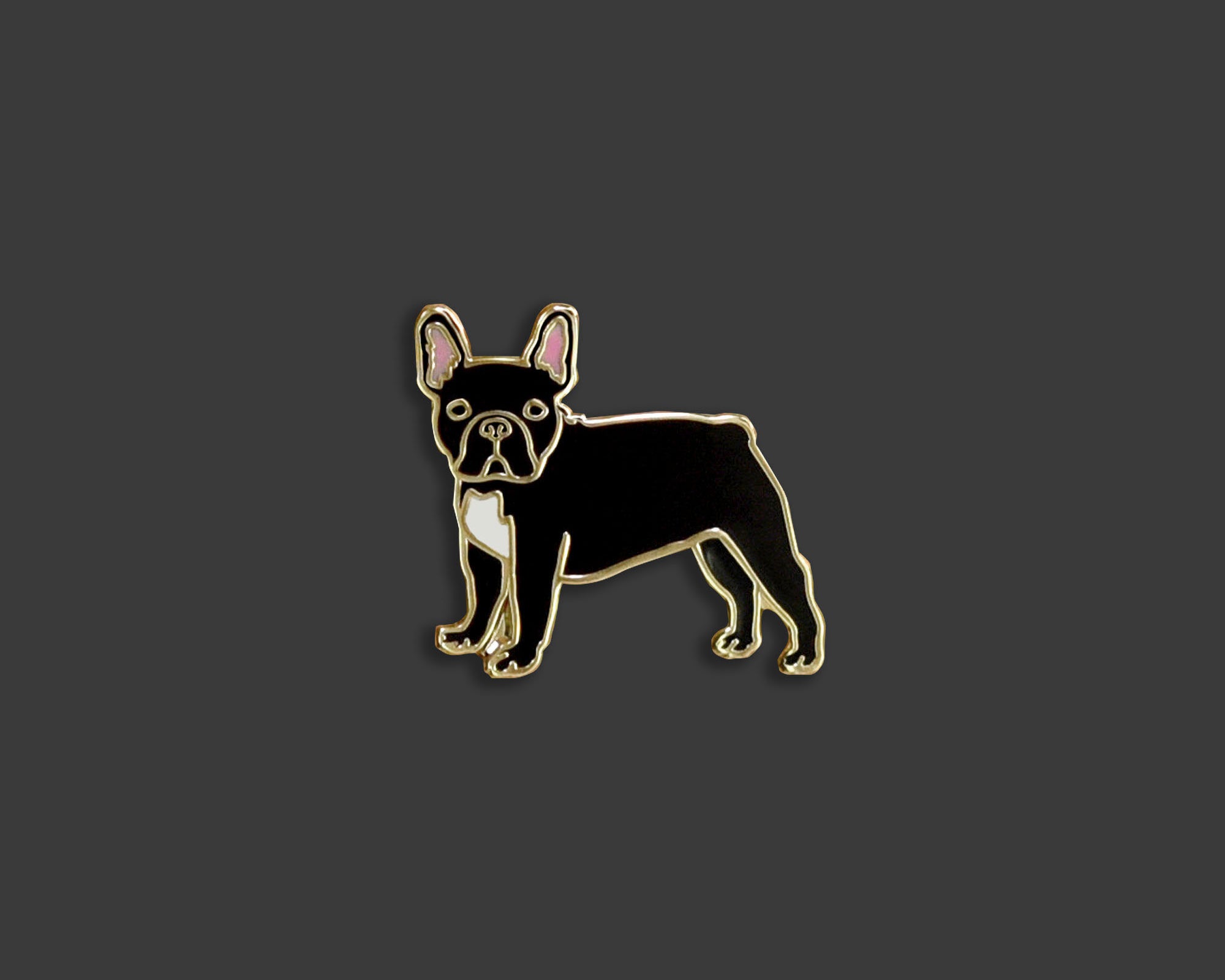 Frenchie - Black and White Pin