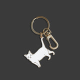 White Cat Keychain