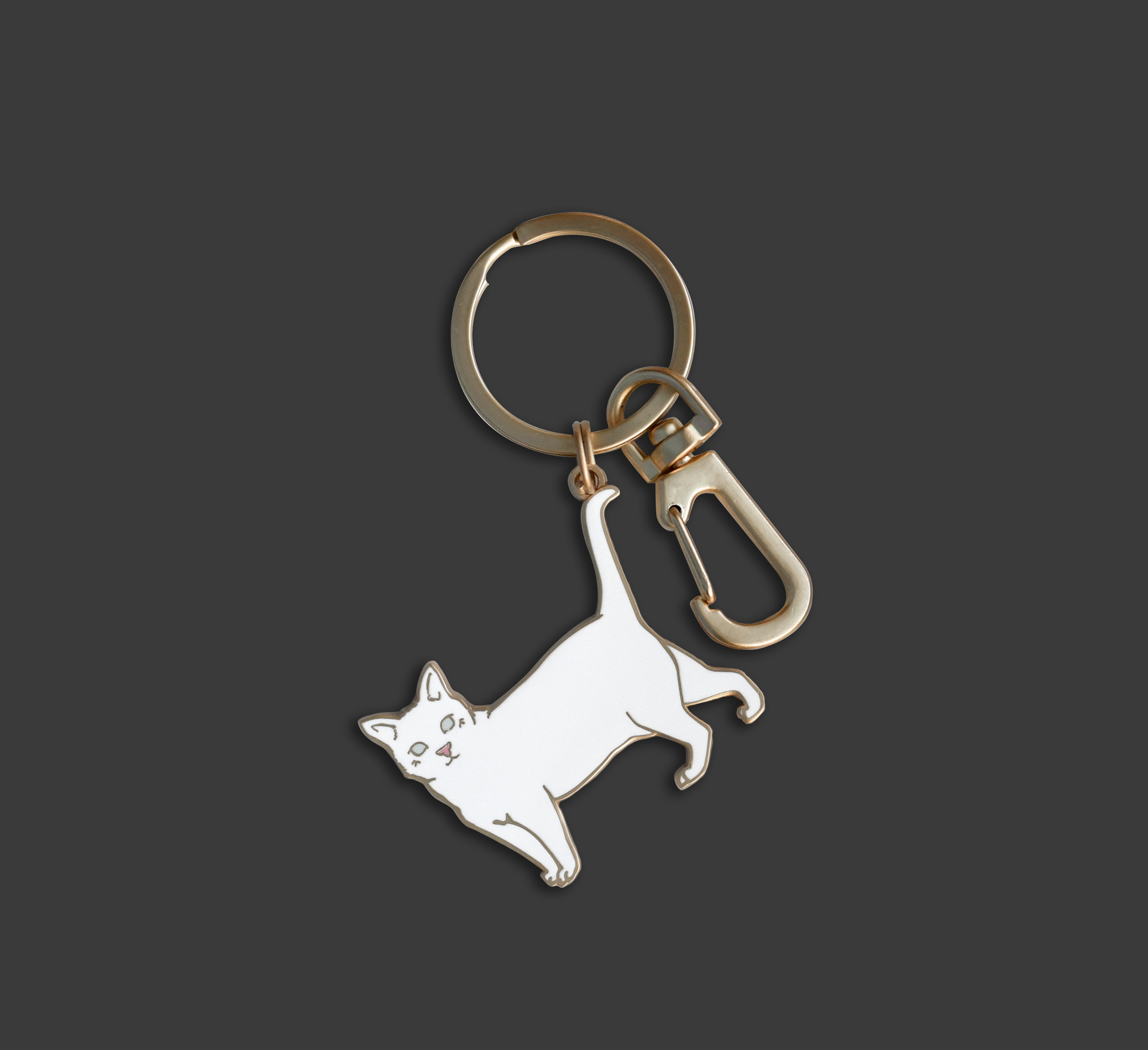 White Cat Keychain