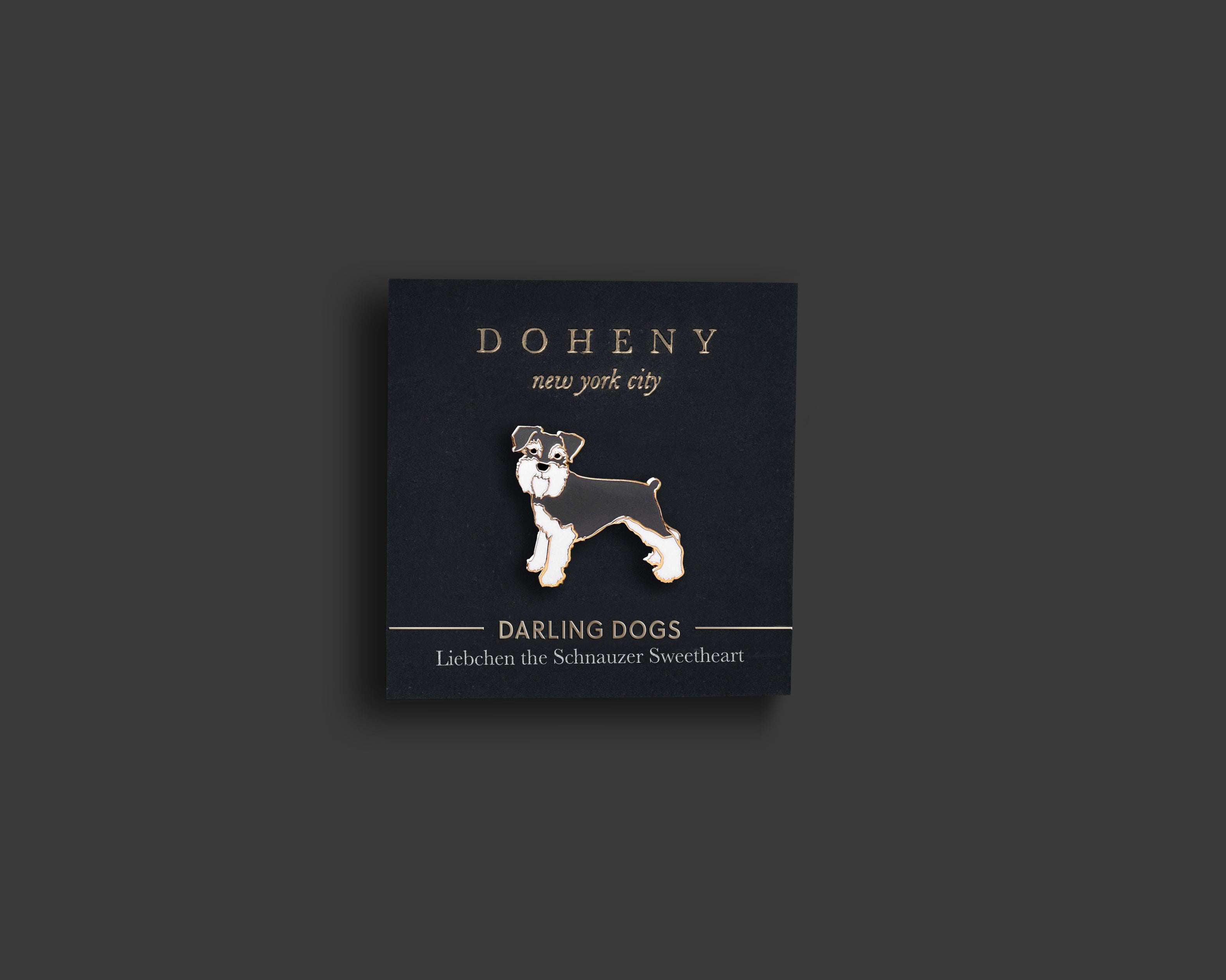 Schnauzer Pin - Gray, White