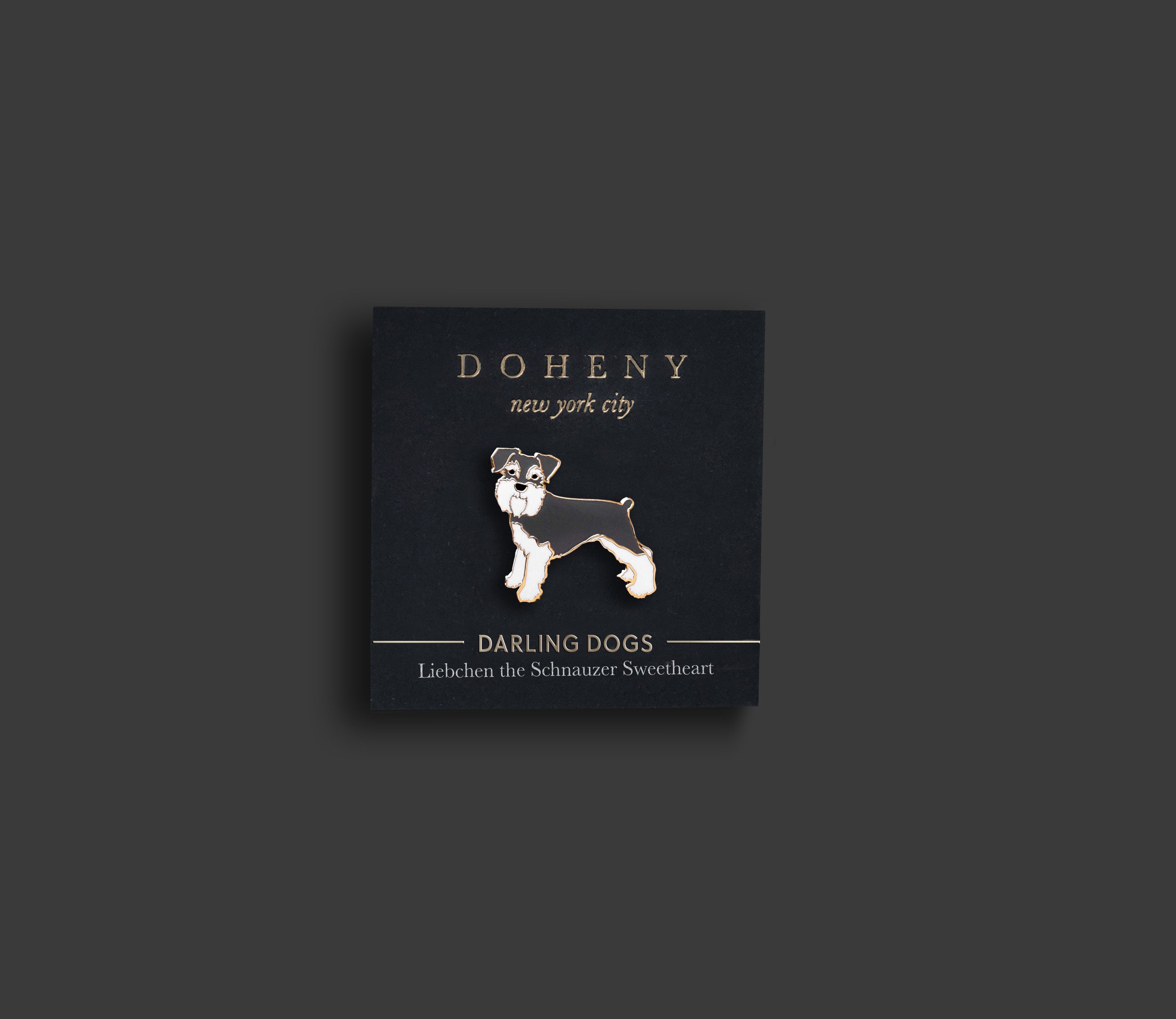 Schnauzer Pin - Gray, White