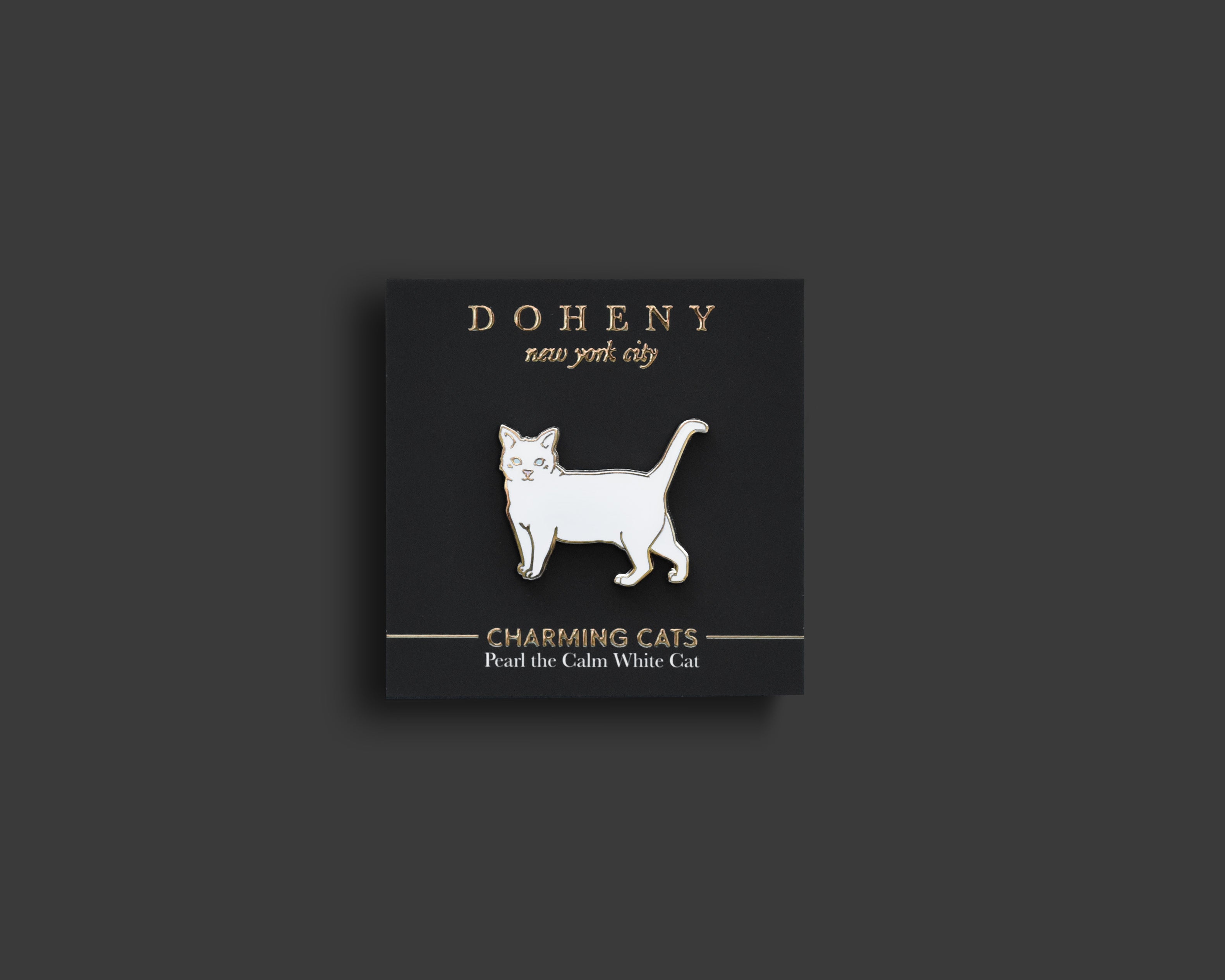 White Cat Pin