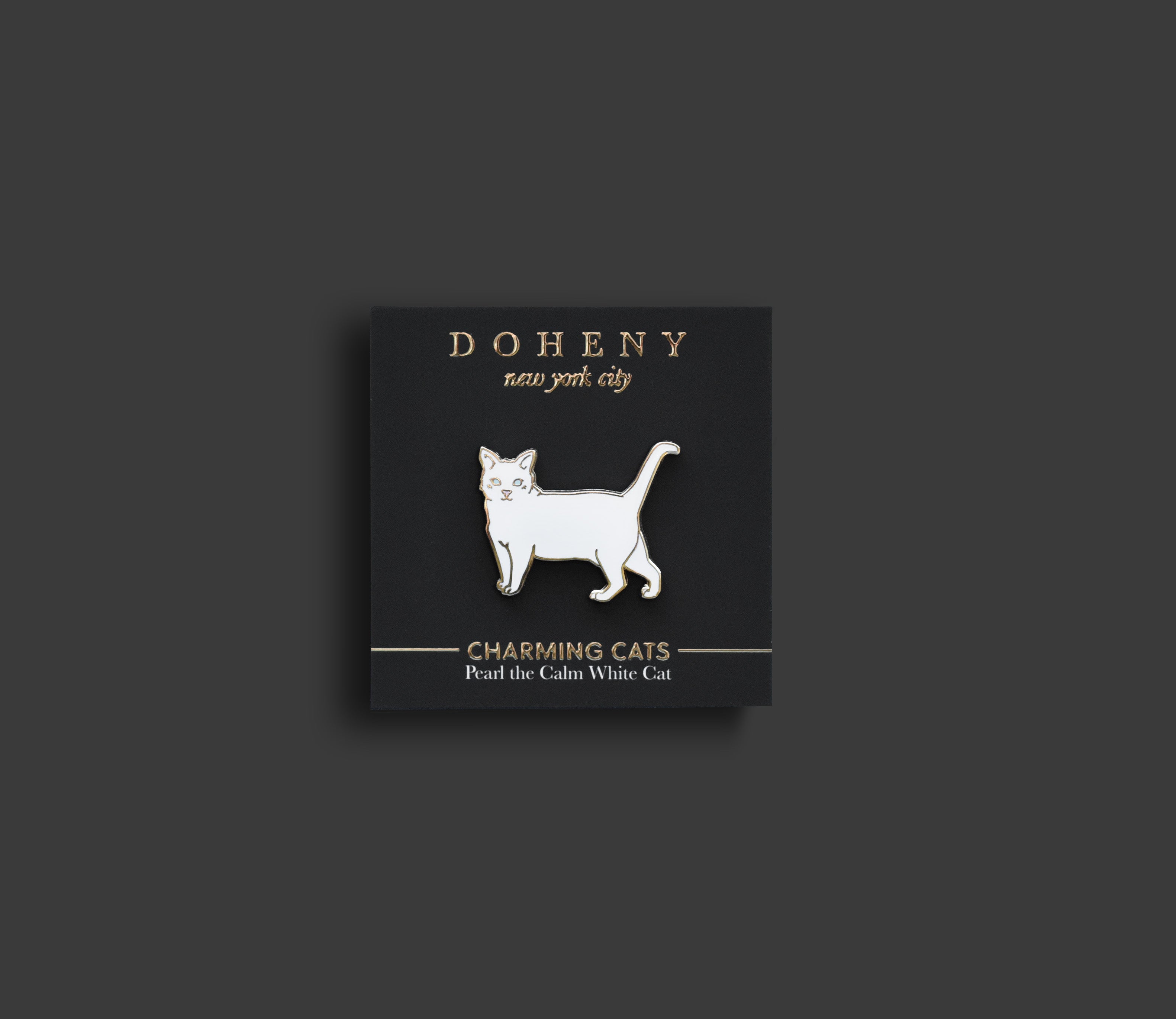 White Cat Pin