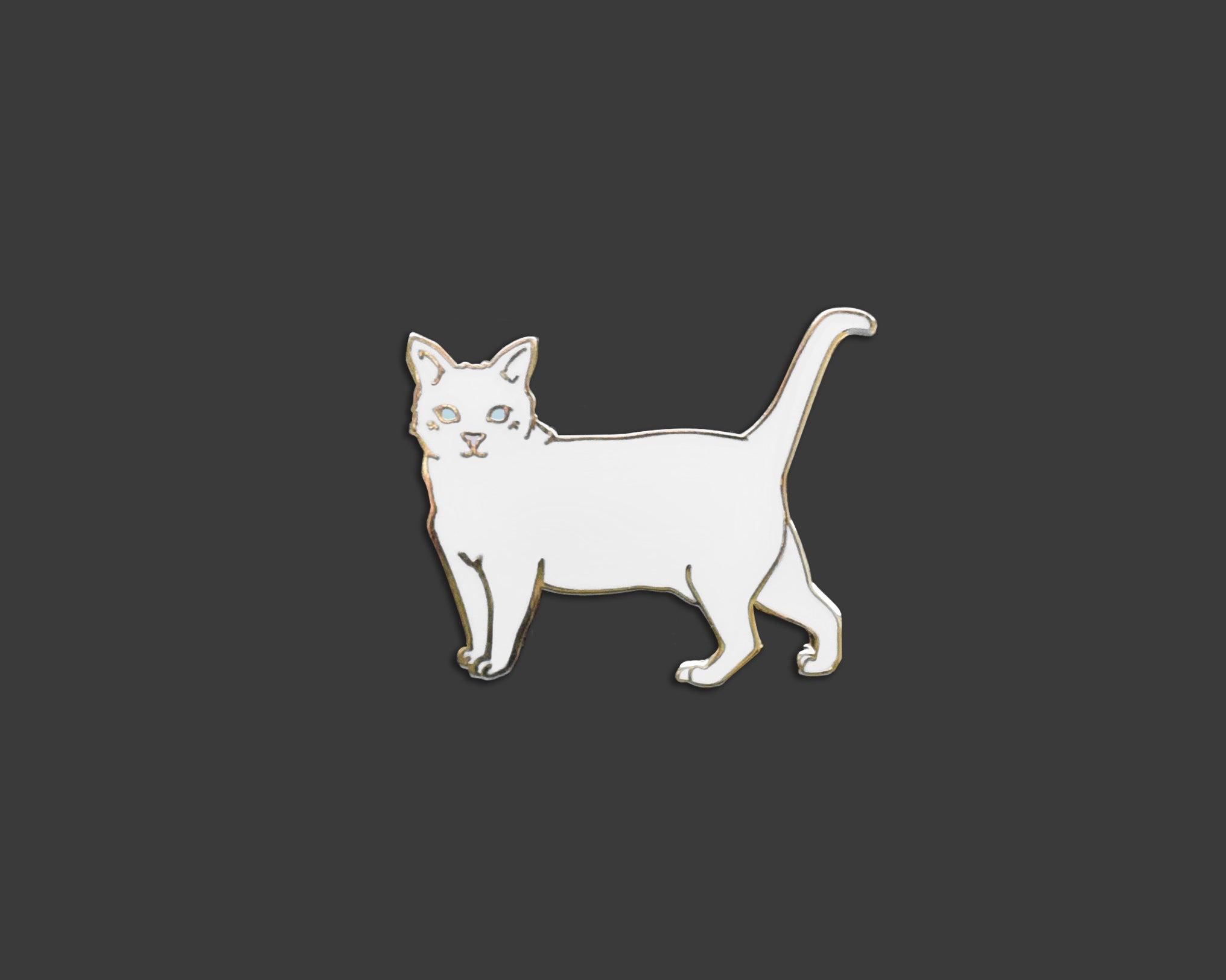 White Cat Pin